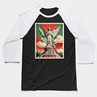Angel de la Independencia Mexico Tourism Vintage Poster Baseball T-Shirt